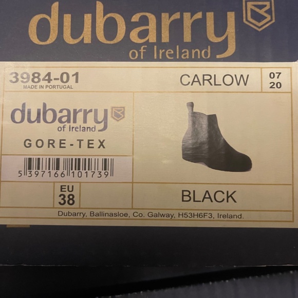 Dubarry of Ireland Carlow Black Leather GORTEX Ankle Boots EU 38 US 7 NWT - Picture 2 of 8